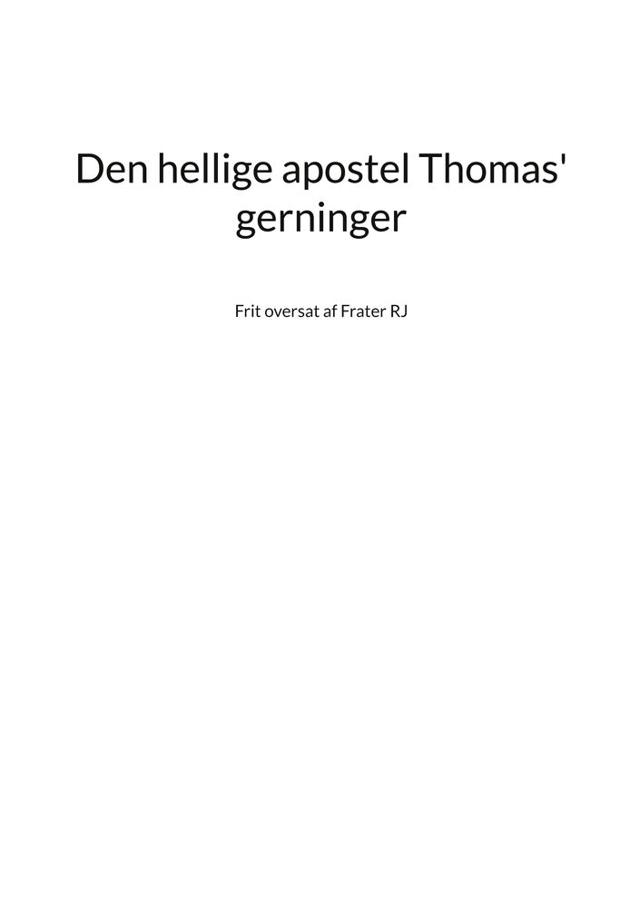 Den hellige apostel Thomas' gerninger
