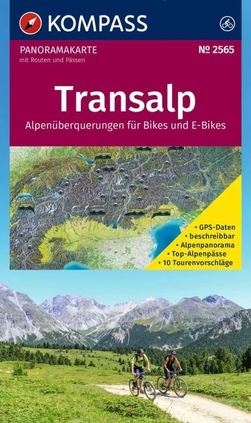 Transalp Panoramakarte, Kompass Radfernwegekarte 2565