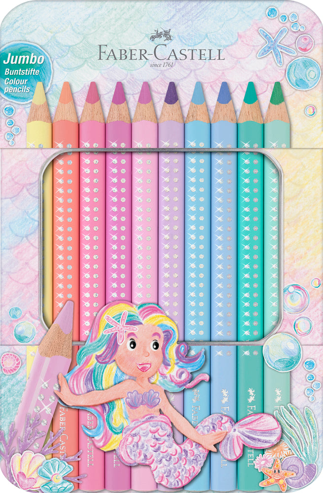 Farveblyant Faber Castell Sparkle Jumbo Pastel Havfrue 10 Ass