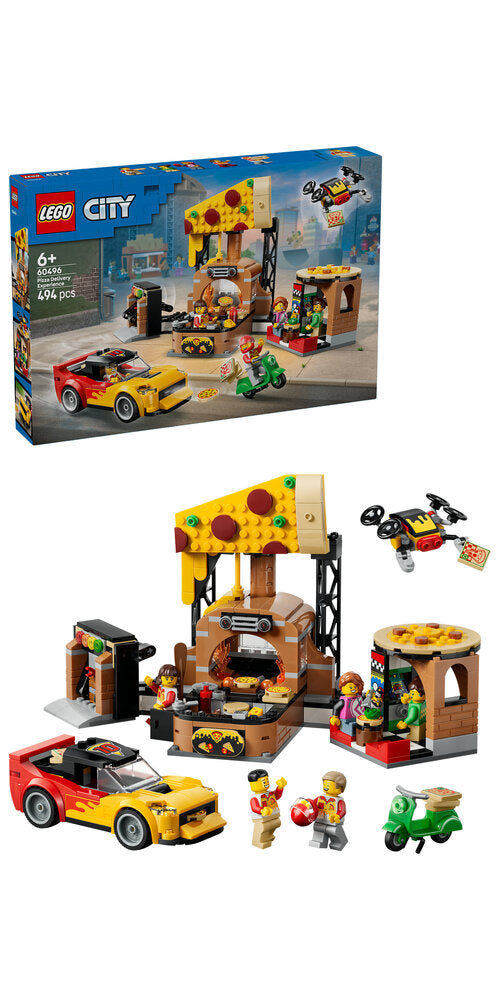 LEGO City 60496 Pizzeria med udbringningsfartøjer