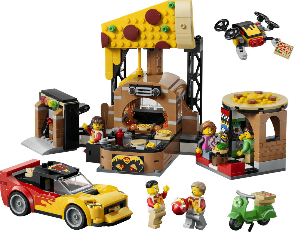 LEGO City 60496 Pizzeria med udbringningsfartøjer