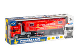 Die-cast brandbil med anhænger, lys og lyd