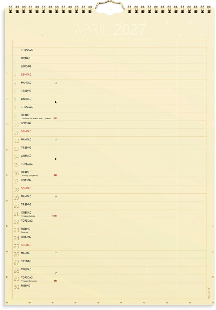 Vægkalender 2027 color 5 personer Mayland 21 x 29,7 cm