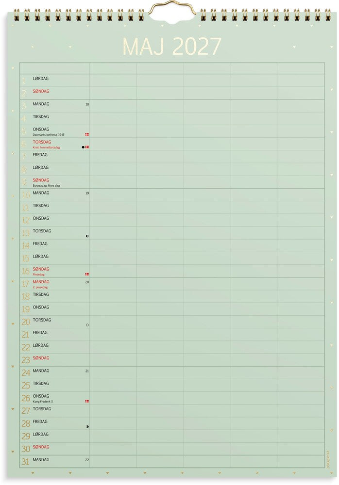 Vægkalender 2027 color 5 personer Mayland 21 x 29,7 cm