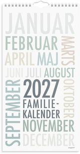 Familiekalender 2027 trendart 6 personer Mayland 22 x 43 cm