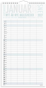 Familiekalender 2027 trendart 6 personer Mayland 22 x 43 cm