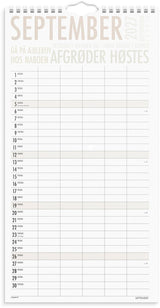 Familiekalender 2027 trendart 6 personer Mayland 22 x 43 cm