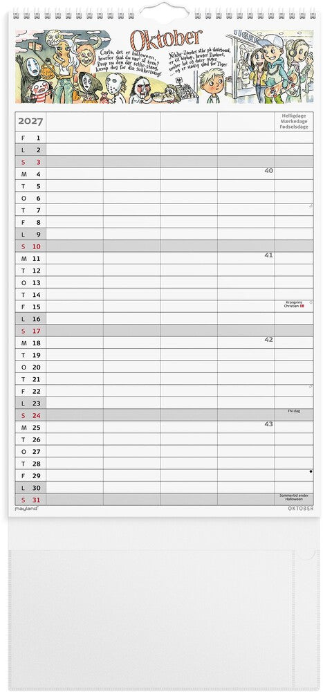 Familiekalender 2027 Otto Dickmeiss A3 m/illu 4 kol Mayland