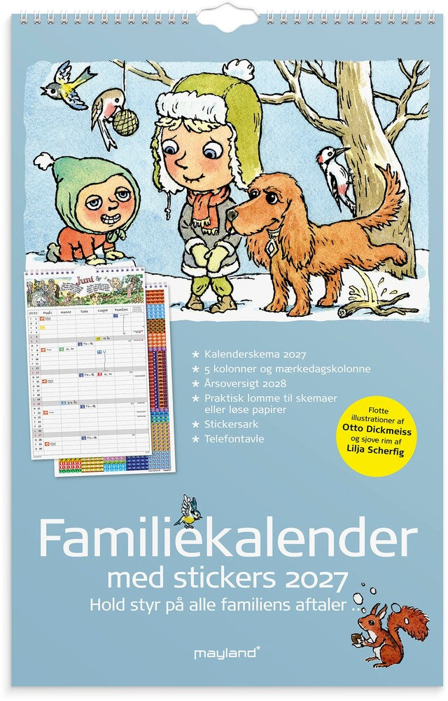 Familiekalender 2027 Otto Dickmeiss A3 m/illu 5 kol Mayland