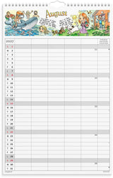 Familiekalender 2027 Otto Dickmeiss A3 m/illu 5 kol Mayland