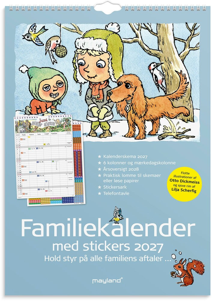 Familiekalender 2027 Otto Dickmeiss A3 m/illu 6 kol Mayland