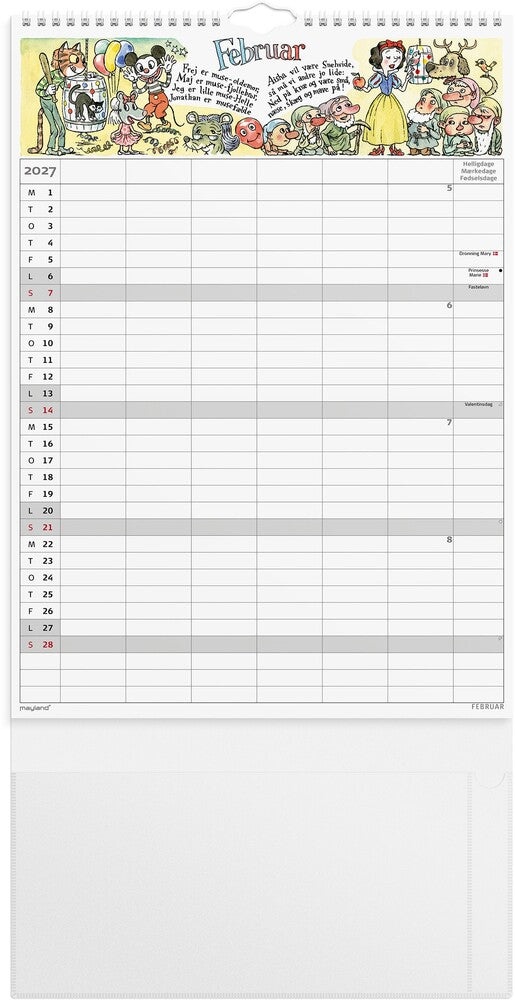 Familiekalender 2027 Otto Dickmeiss A3 m/illu 6 kol Mayland