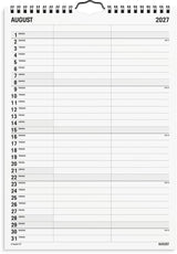 Familiekalender 2027 sort/hvid A4 2 kol Mayland 21 x 29,7 cm
