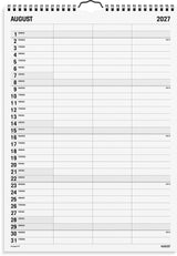 Familiekalender 2027 sort/hvid 3 kol Mayland 24 x 34 cm