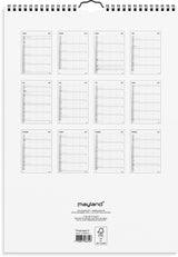 Familiekalender 2027 sort/hvid 3 kol Mayland 24 x 34 cm