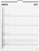 Familiekalender 2027 sort/hvid 5 kol Mayland 29,5 x 39 cm