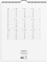 Familiekalender 2027 sort/hvid 5 kol Mayland 29,5 x 39 cm