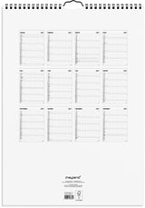 Familiekalender 2027 sort/hvid 7 kol Mayland 43 x 48 cm