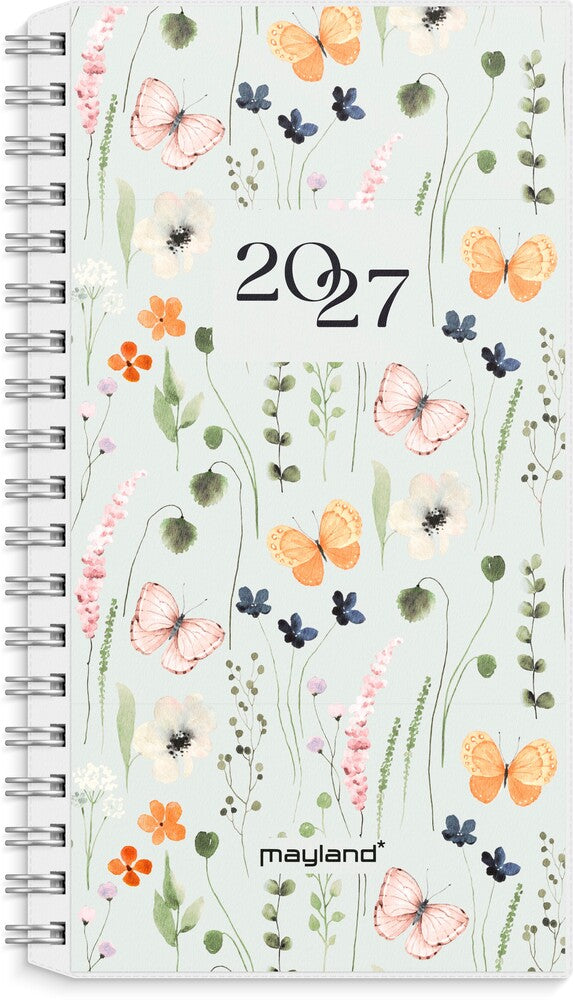 Week planner 2027 uge m/4 illu Mayland højformat 9,5x16,8cm