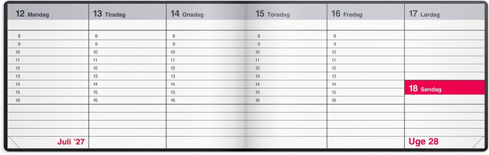 Bordkalender mini 2027 vinyl sort Mayland 29,6 x 9 cm