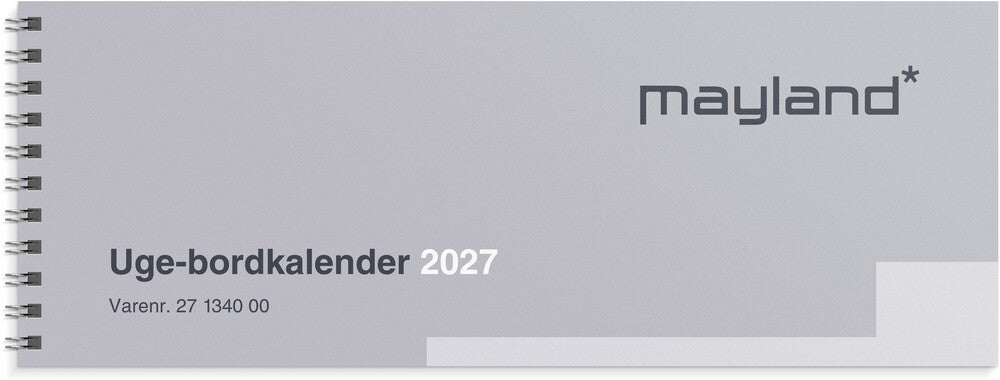 Bordkalender 2027 uge Mayland 50,4 x 9,5 cm