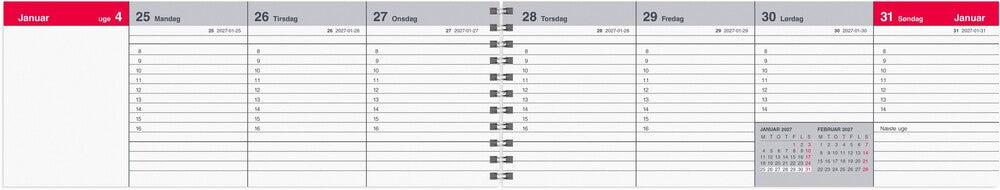 Bordkalender 2027 uge Mayland 50,4 x 9,5 cm