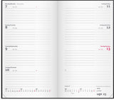 City week planner 2027 vinyl sort Mayland tvær 9,5 x 16,8 cm
