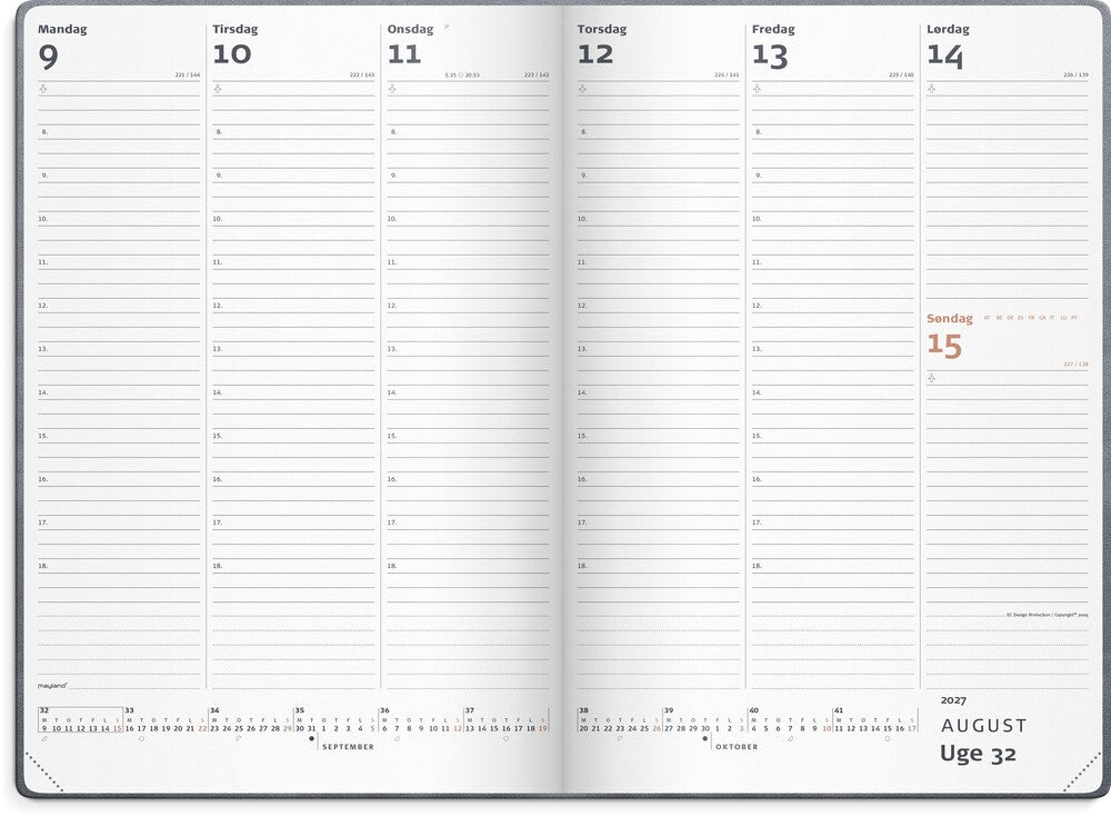 Kalender city diplomat 2027 uge trend Mayland 17 x 25cm