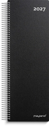 Spiralnoteringskalender 2027 dag pp sort Mayland 10 x 32 cm