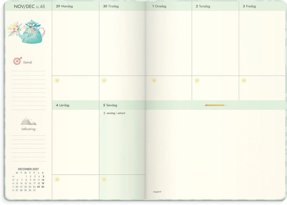 Life planner 2027 dream & do tekstil Mayland 16,3 x 22,9 cm