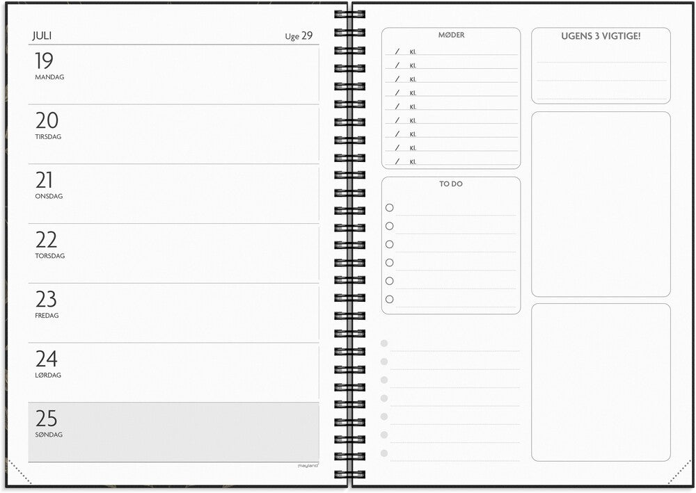 Ugekalender 2027 få det gjort A5 pp m/illu Mayland 14,8x21cm
