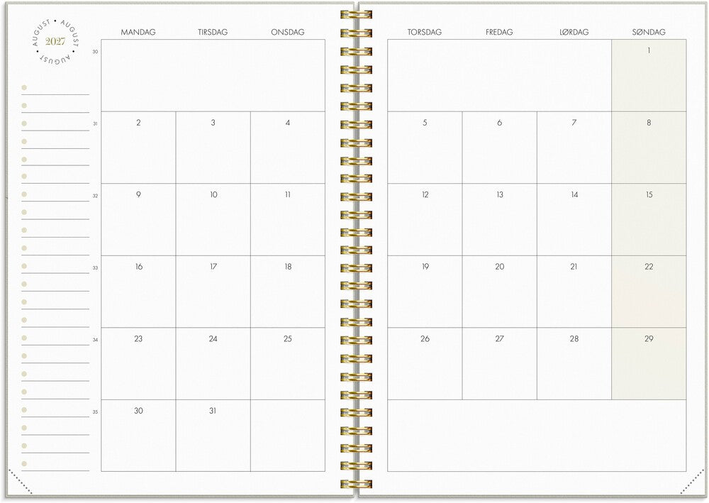 Life planner 2027 essentials A5 uge Mayland 14,8 x 21 cm
