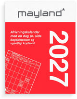 Broderikalender 2027 m/split og bagsidetekst Mayland 5x6 cm