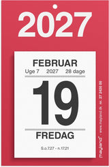Afrivningskalender lille 2027 m/bagsidetekst Mayland 5x6 cm