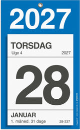 Afrivningskalender kontor 2027 m/bagsidetekst Mayland