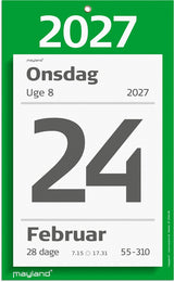 Afrivningskalender kæmpe 2027 m/bagsidetekst Mayland 17x24cm
