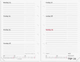 Kalender system mini 2027 uge mappe skind sort Mayland tvær