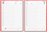 Timekalender 2028 dag pp rød Mayland 17 x 23,5 cm