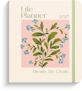 Kalender 2027 life planner delicate flowers Mayland engelsk