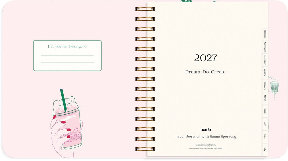 Kalender 2027 life planner Japan style Mayland engelsk