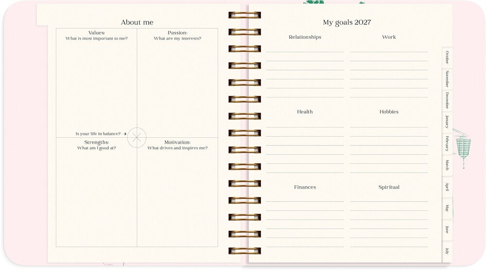 Kalender 2027 life planner Japan style Mayland engelsk