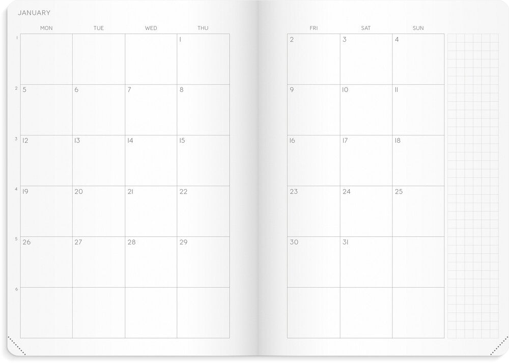 Ugekalender 2027 masume A5 Mayland engelsk