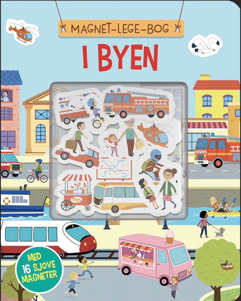 Magnet-lege-bog: I byen