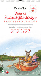 Familyplan skoleåret 26/27 Bondegårdsdyr m/5 kolonner