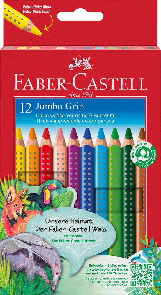 D2 Farveblyant grip jumbo Faber-Castell 12