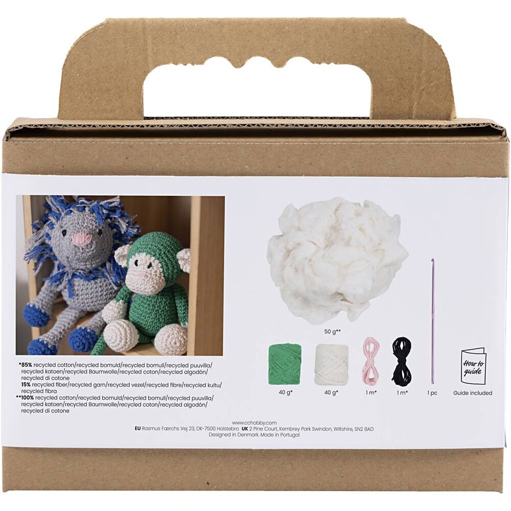 hækle japanske DIY Kit Amigurumi Abe  grøn/off white