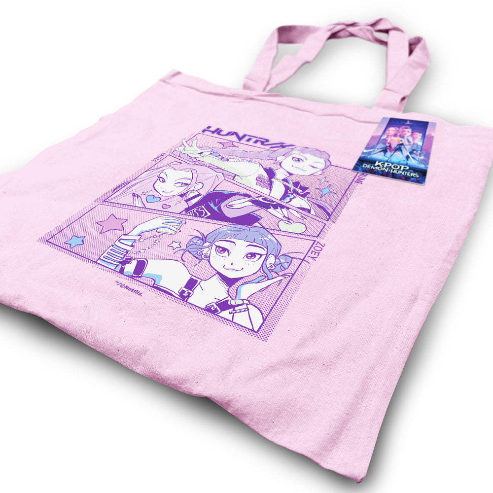 K-Pop Demon Hunters Huntrix tote bag lyserød