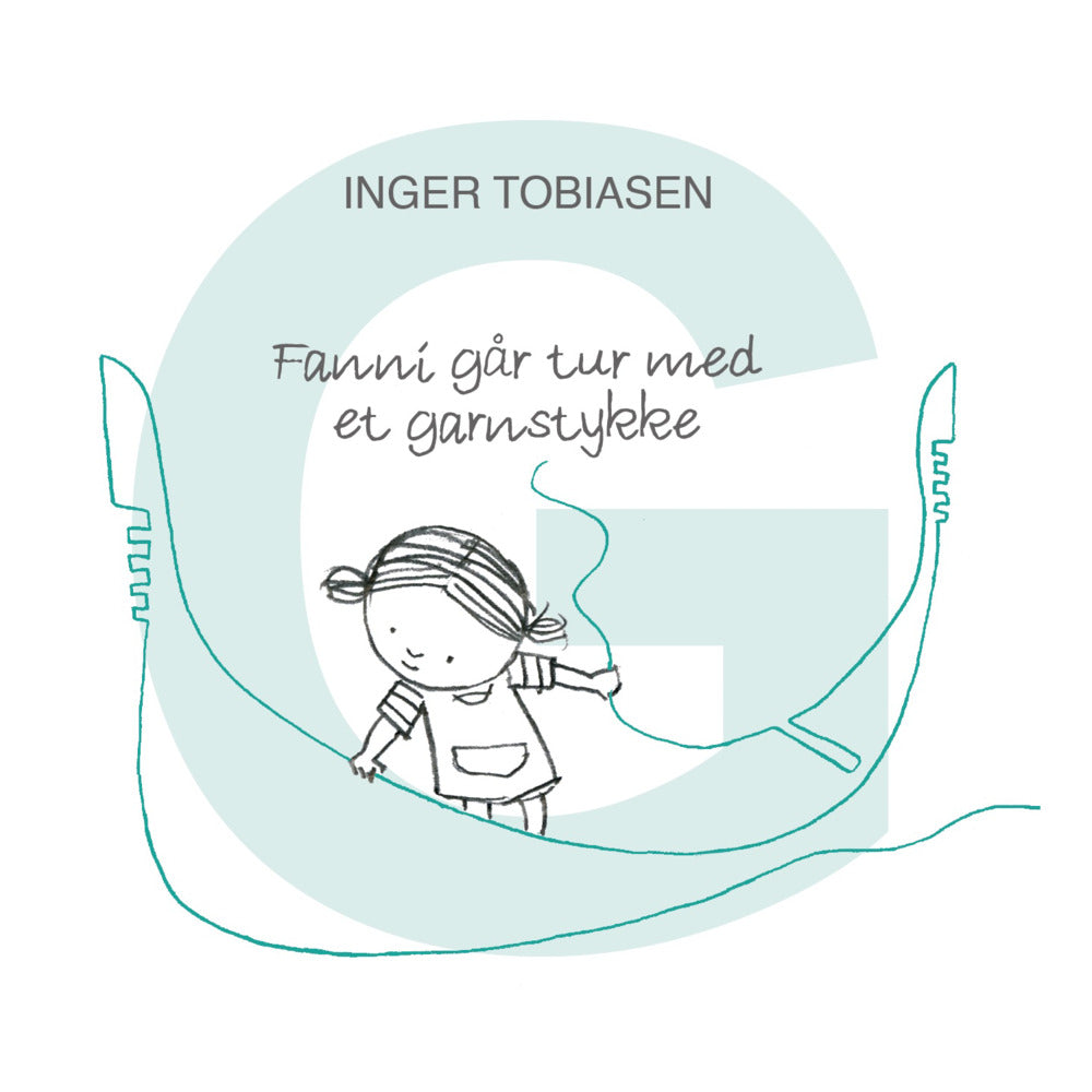 Fanni går tur med et garnstykke