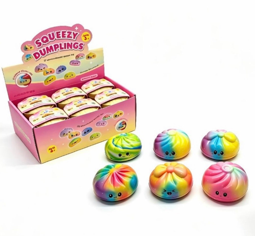 SQUEEZY dumpling med steamer Regnbue 8,5 cm Anti-stress ASS