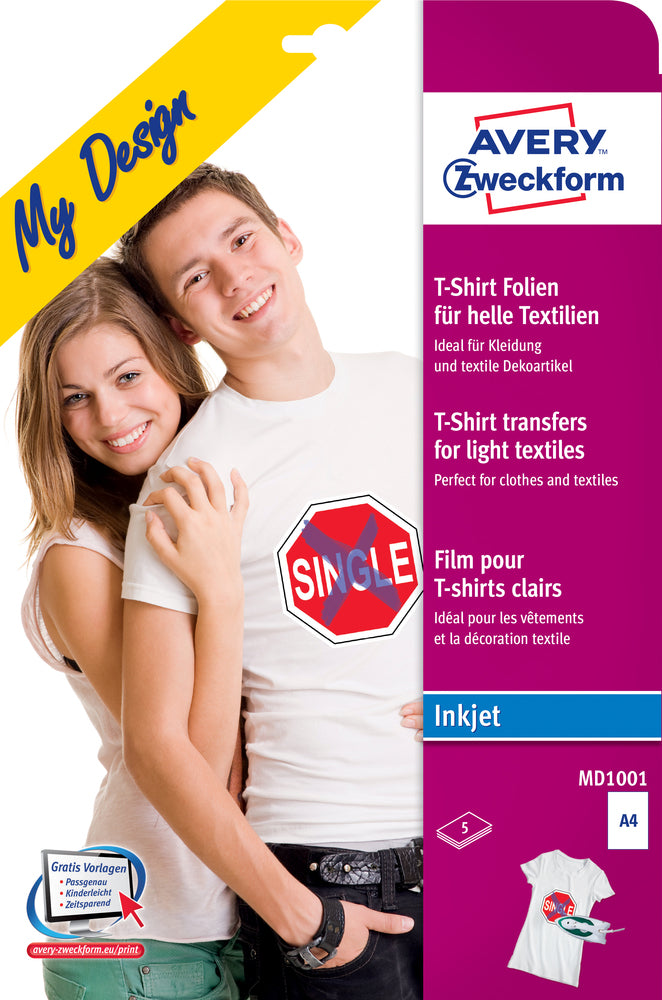 T-shirt transfer films til lyse tekstile